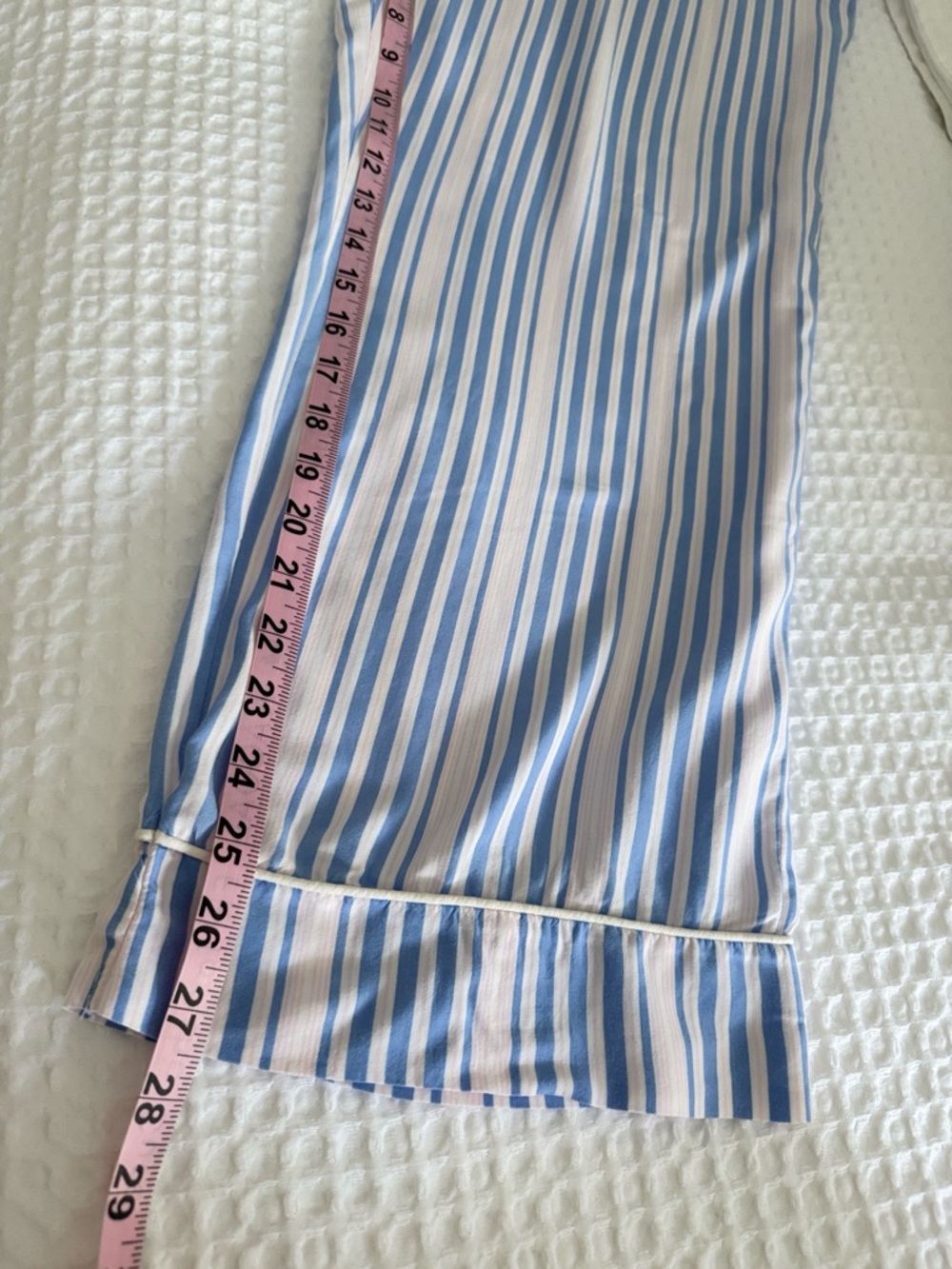 U.S. Polo Assn. Light Blue V-Neck Top with Blue & White Striped Pajama Pants - Picture 11 of 12